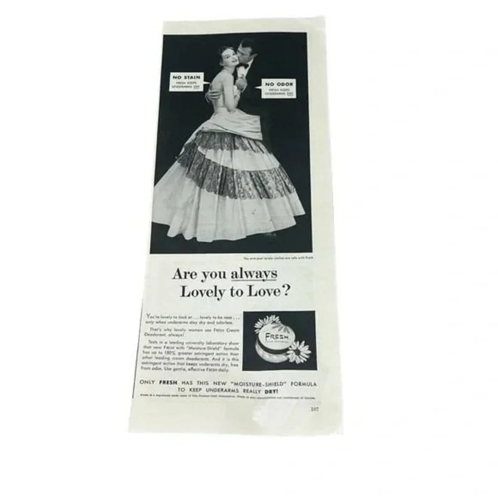 1954 Fresh Cream Deodorant Are You Always Original Vintage Print Ad